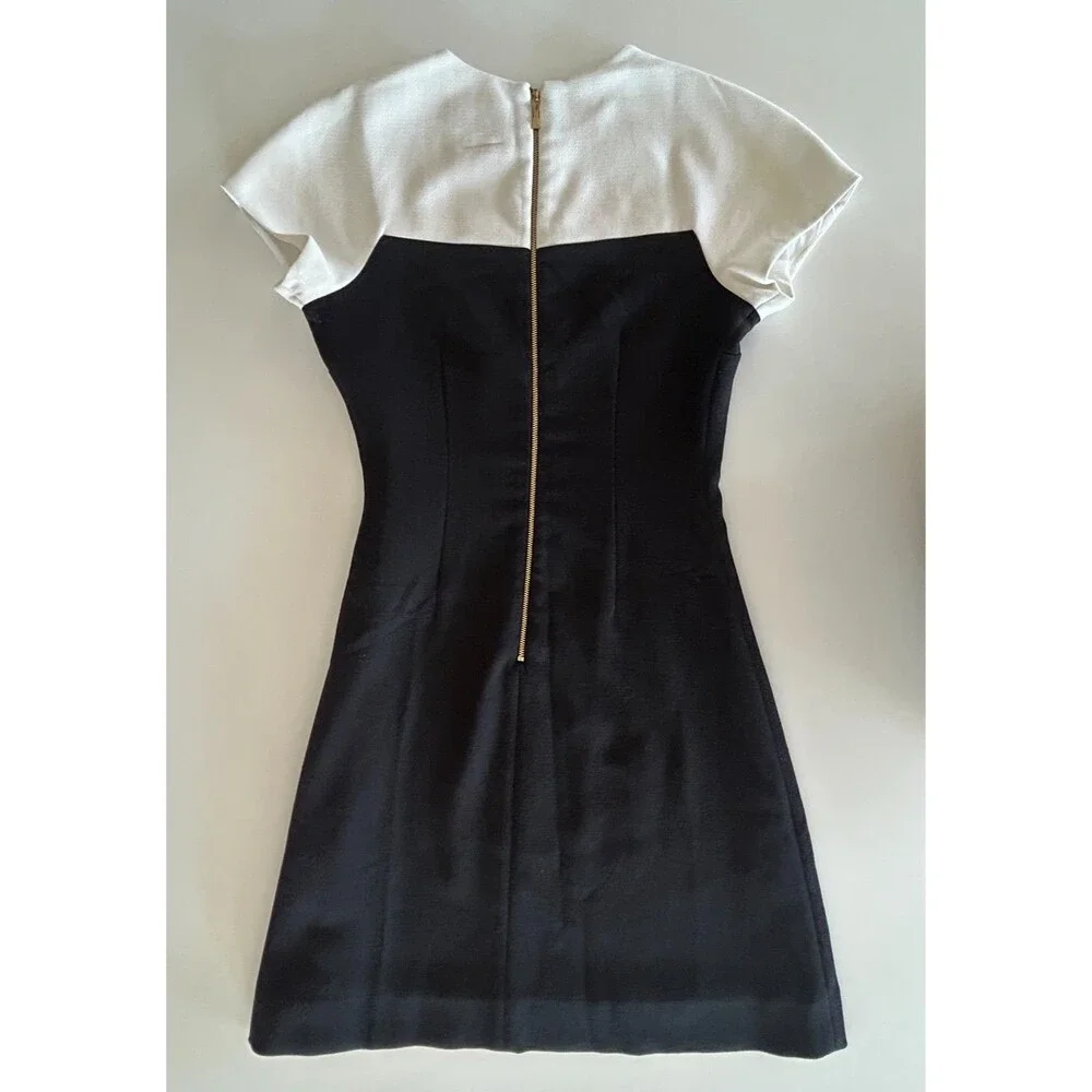 Kate Spade Black/White Colorblock Short Sleeve Sheath Dress – Size 2